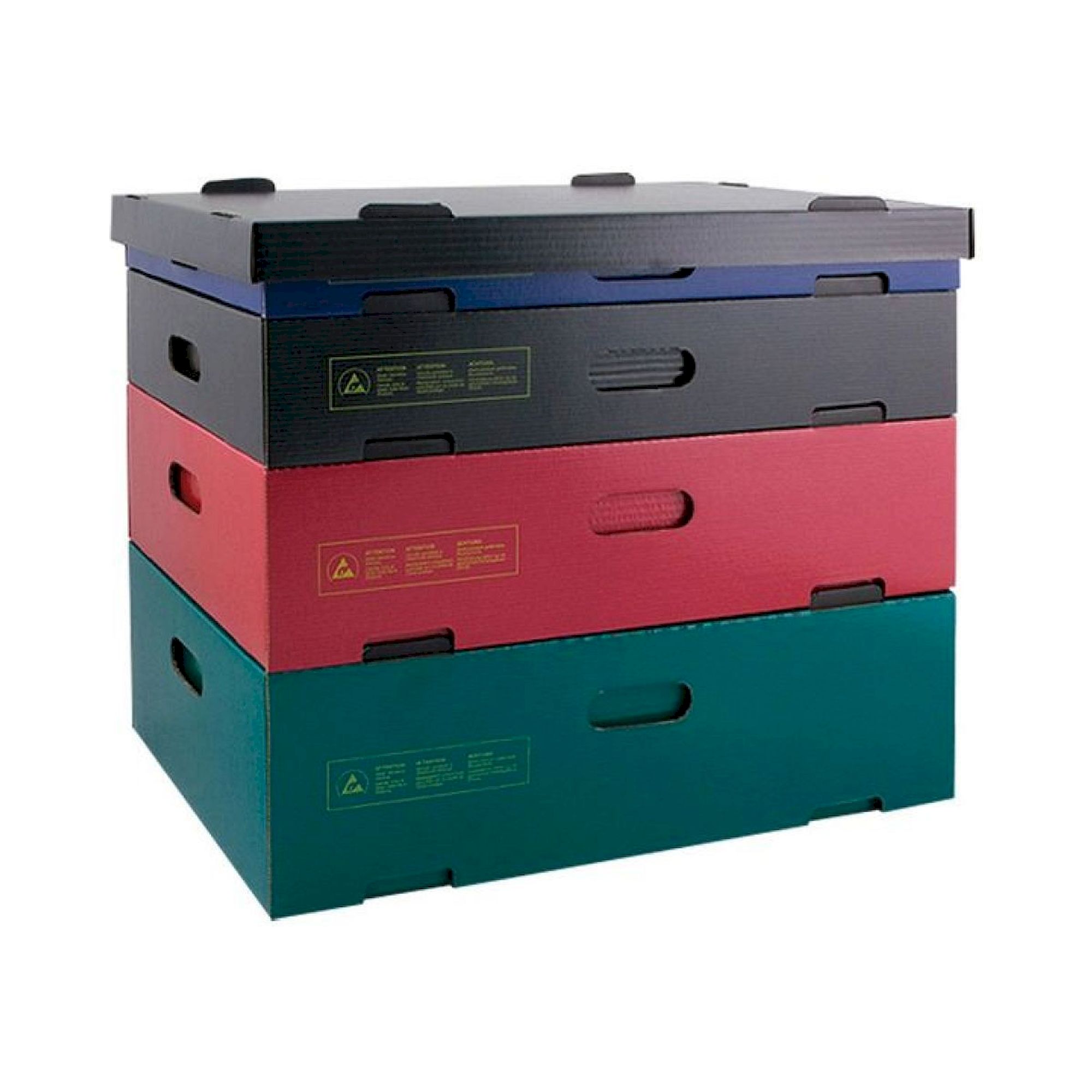 Hans Kolb 10005120. ESD stacking container black, 578x389x307 mm, 36-CSC