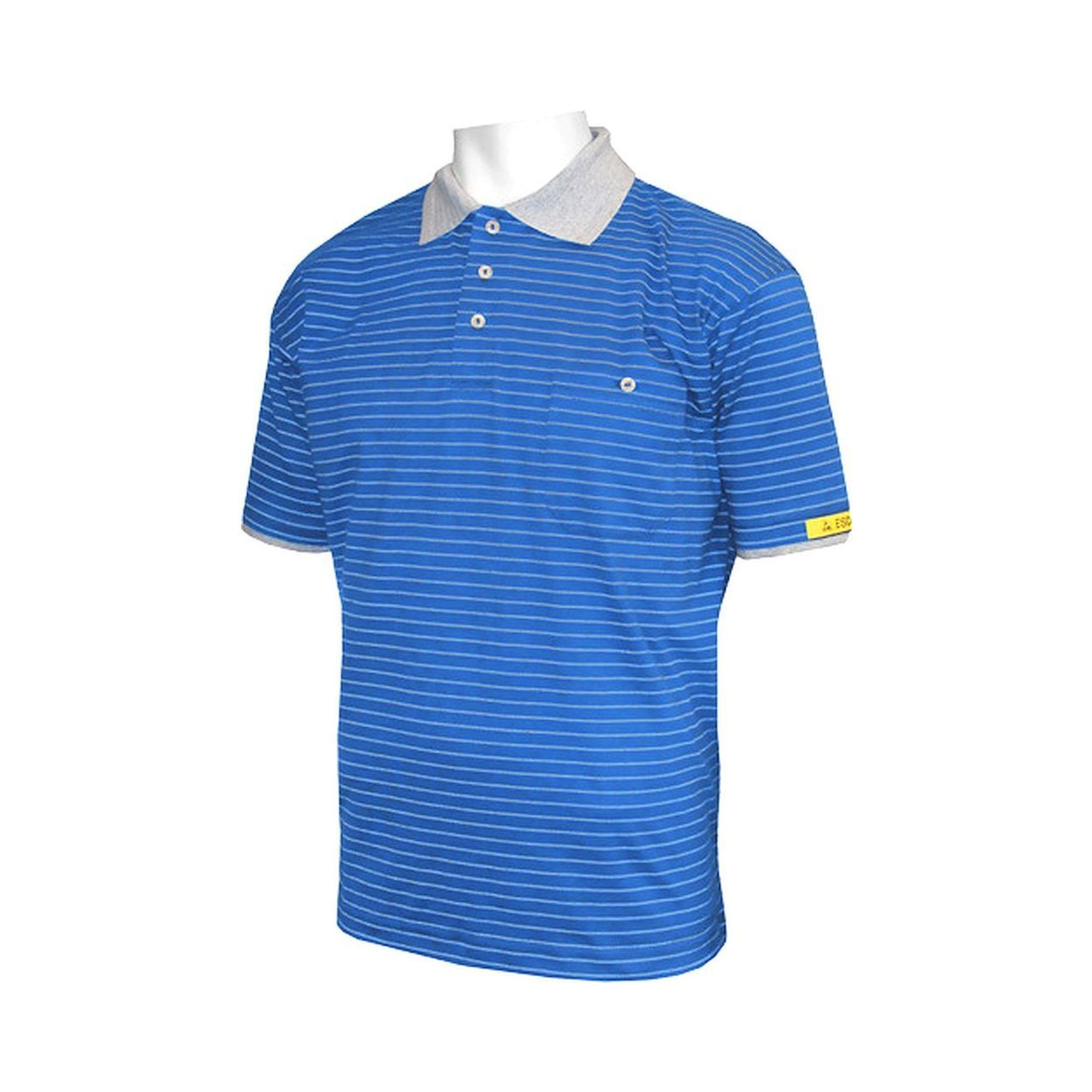 HB Schutzbekleidung 08011 86004 000 2031-XXXL. ESD-Poloshirt CONDUCTEX Herren, kurzarm, blau/grau Brusttasche, 3XL