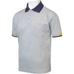 HB protectionbekleidung 08011 86004 000 2064-S. ESD polo shirt CONDUCTEX men, grey/dark blue breast pocket, S