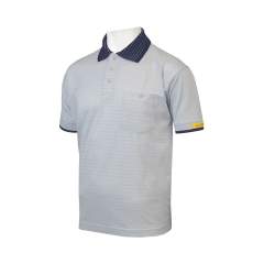 HB Schutzbekleidung 08011 86004 000 2064-L. ESD-Poloshirt CONDUCTEX Herren, grau/dunkelblau Brusttasche, L