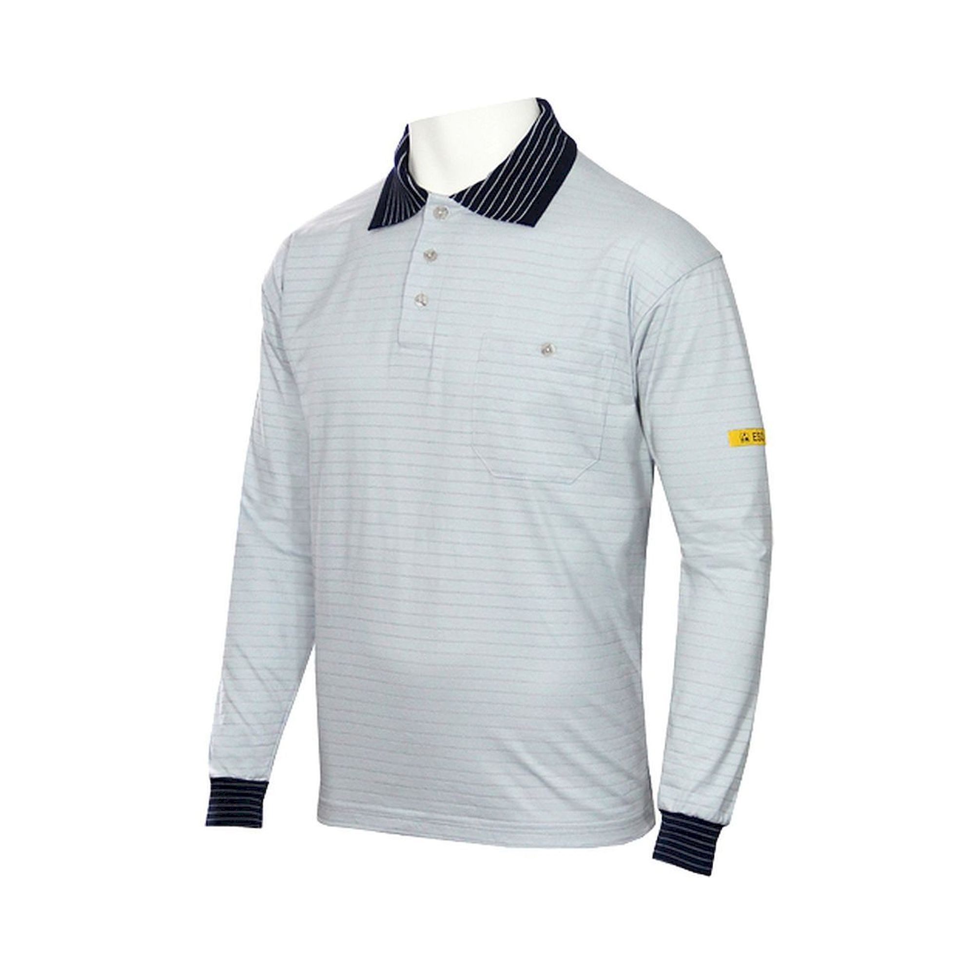 HB Schutzbekleidung 08011 86008 000 2064-L. ESD-Poloshirt CONDUCTEX Herren, grau/blau, Brusttasche, L