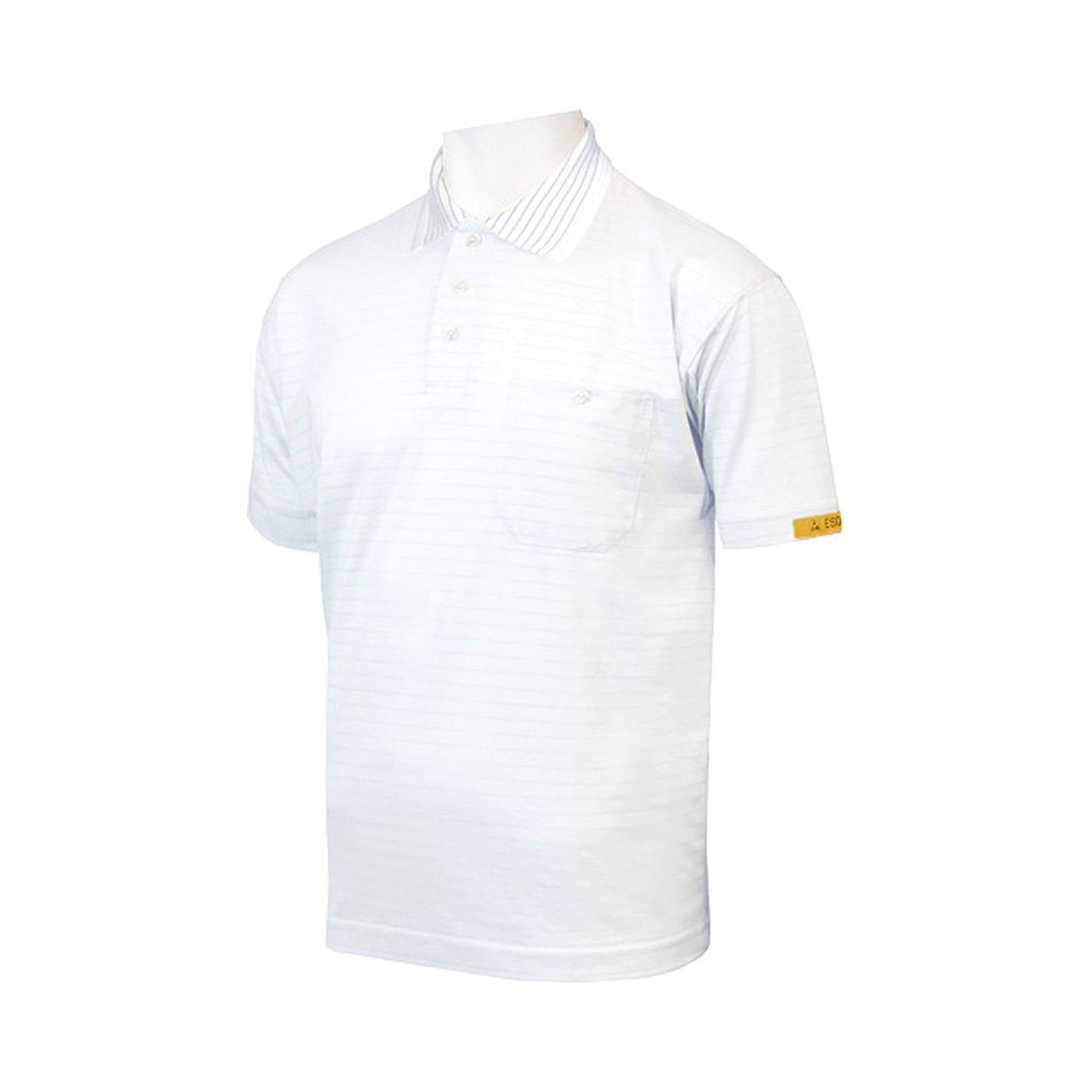 HB Schutzbekleidung 08011 86004 002 10-S. ESD-Poloshirt CONDUCTEX Herren, weiß Brusttasche, S