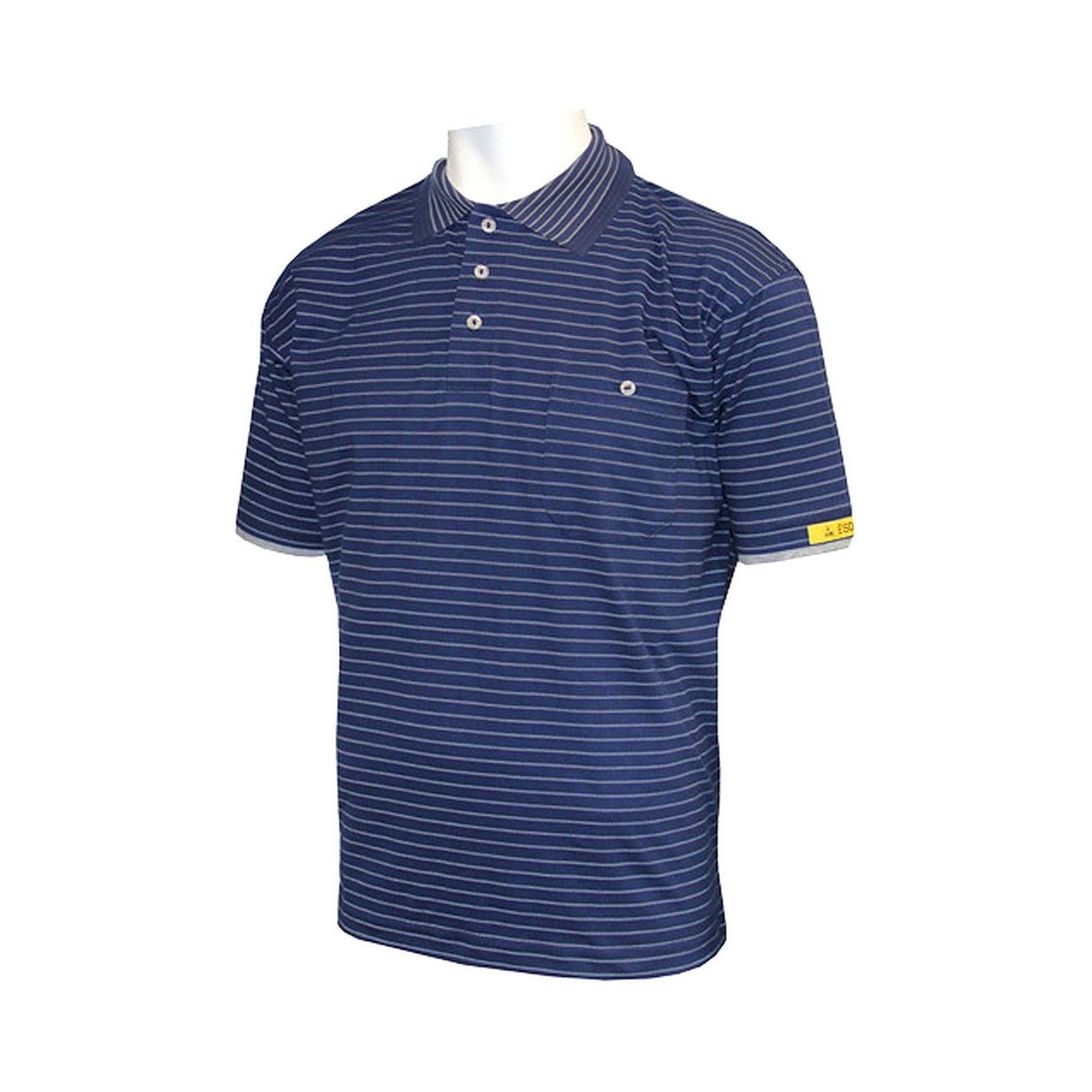 HB Schutzbekleidung 08011 86004 002 45-XXL. ESD-Poloshirt CONDUCTEX Herren, dunkelblau Brusttasche, 2XL