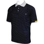 HB protectionbekleidung 08011 86004 000 2186-L. ESD polo shirt CONDUCTEX men, short-sleeved, black/grey chest pocket, L