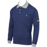HB protectionbekleidung 08011 86008 000 2042-S. ESD polo shirt CONDUCTEX men, long-sleeved, dark blue/grey, chest pocket, S