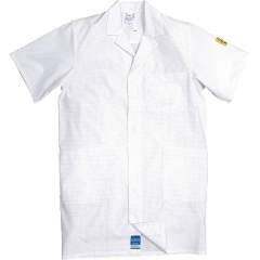HB protectionbekleidung 08005 48011 011 10-XXXL. ESD work coat CONDUCTEX, short sleeves, men, white, 3XL