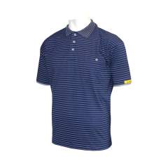 HB Schutzbekleidung 08011 86004 002 45-4XL. Polo ESD CONDUCTEX hommes, bleu foncé, poche poitrine