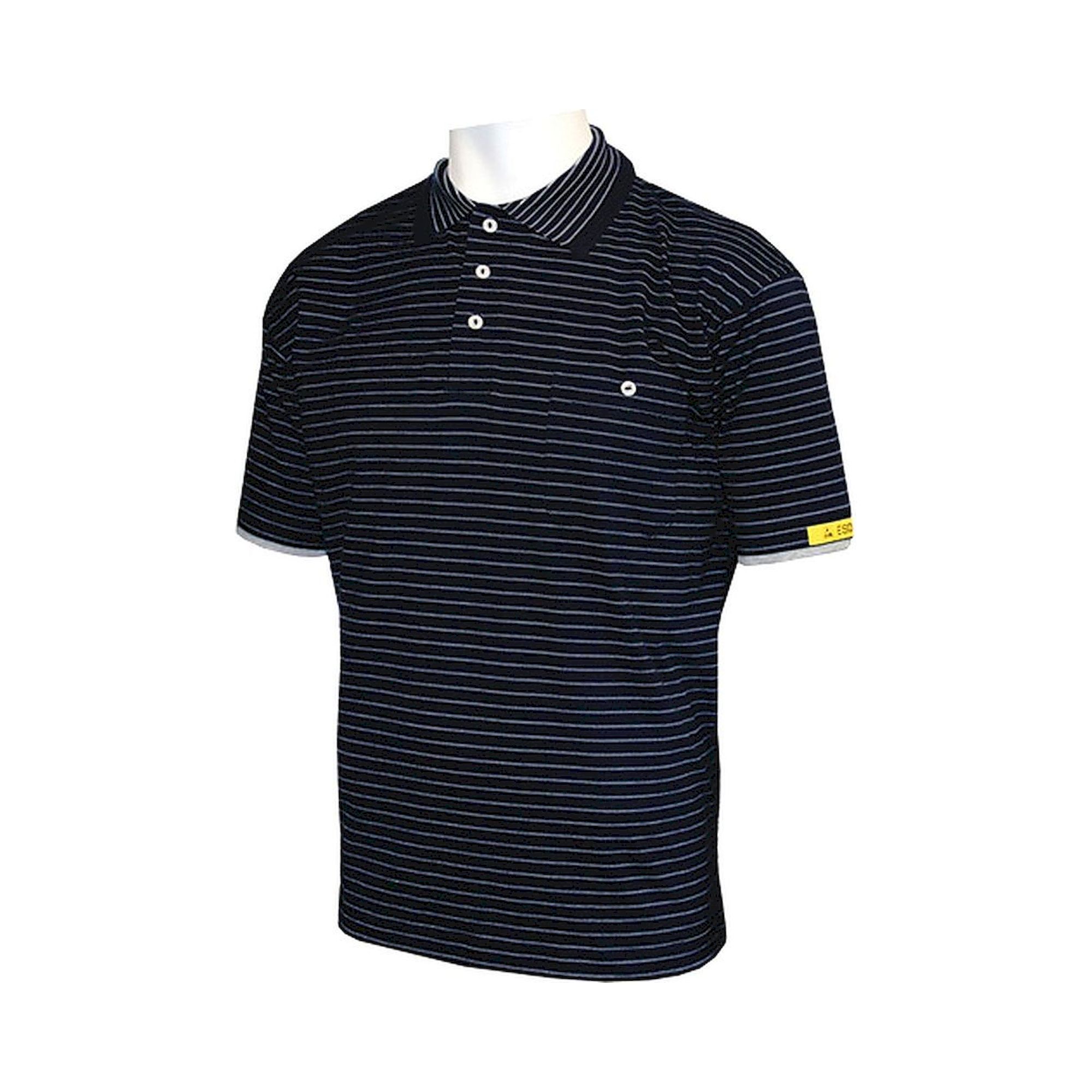 HB Schutzbekleidung 08011 86004 002 46-S. ESD-Poloshirt CONDUCTEX Herren, schwarz Brusttasche, S