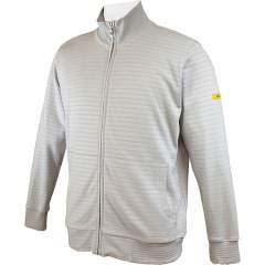 HB protectionbekleidung 08014 86012 001 50-S. ESD sweat jacket with zip, grey 300 g/m2, S