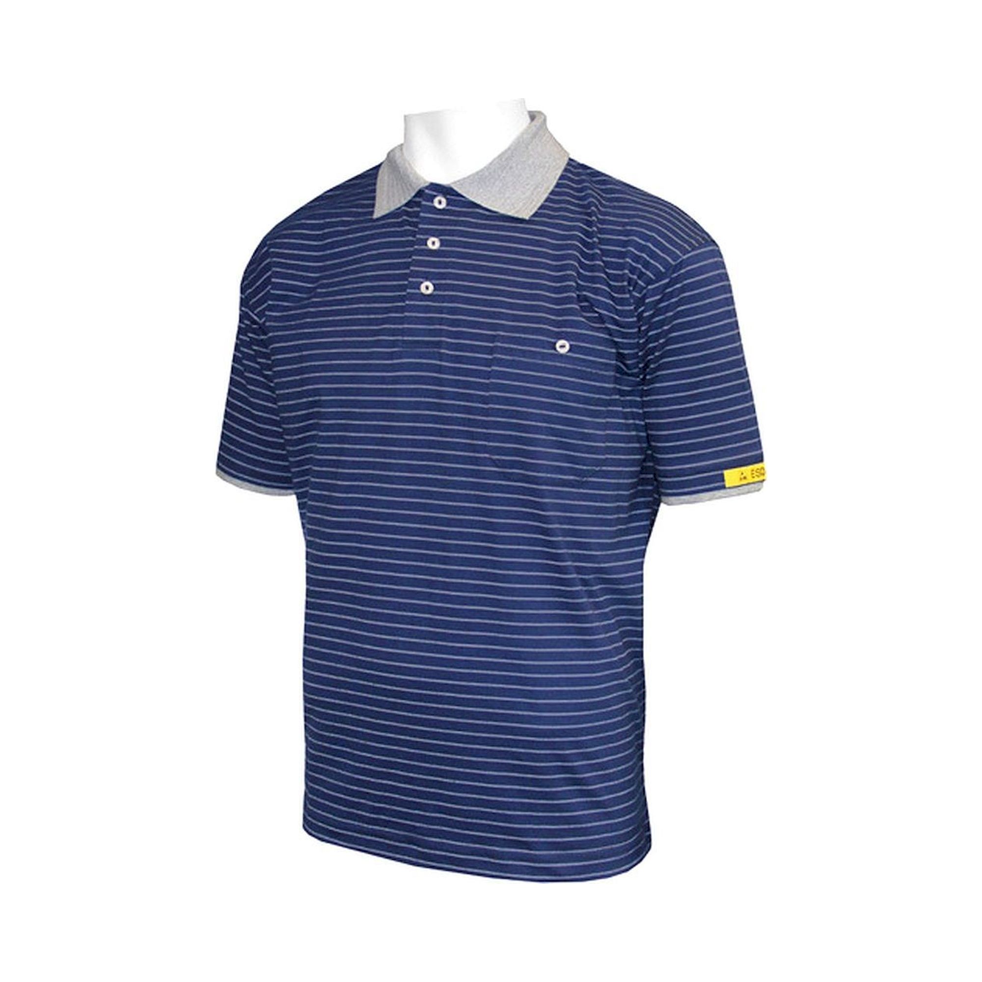ESD-Poloshirt Conductex Herren, dunkelblau/grau Brusttasche