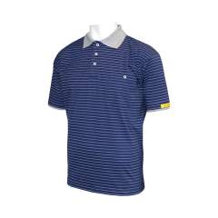 ESD-Poloshirt Conductex Herren, dunkelblau/grau Brusttasche