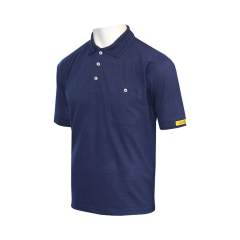 HB protectionbekleidung 08012 86004 002 45-XXL. ESD polo shirt CONDUCTEX men, dark blue, breast pocket, XXL