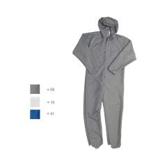 HB protectionbekleidung 06006 37032 000 41-46/48. Cleanroom overall with hood HABETEX Micronselect, size 46/48, royal blue