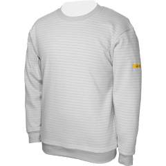 HB protectionbekleidung 08014 86019 000 50-M. ESD Sweatshirt ro with neck, grey 300 g/m2, M
