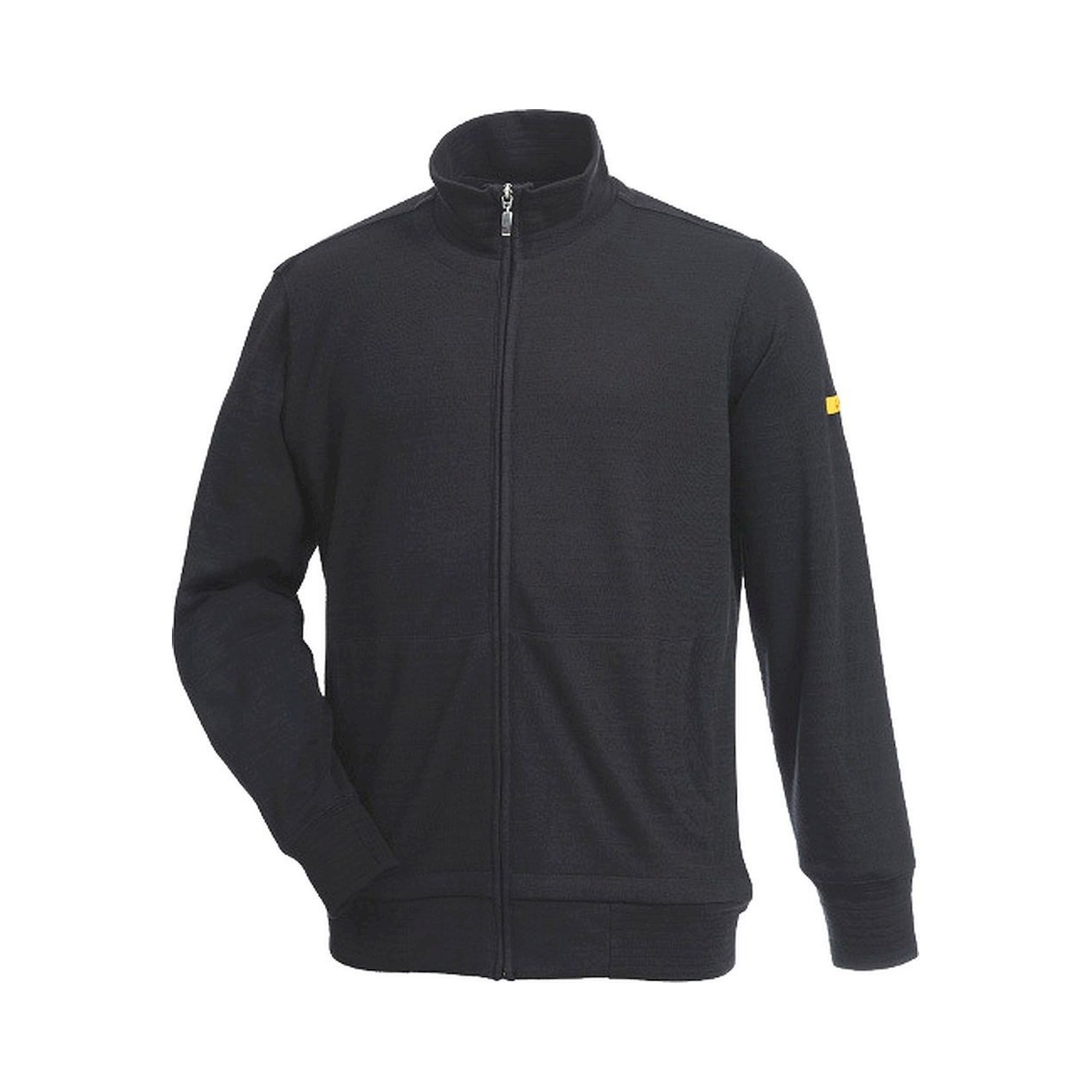 HB Schutzbekleidung 08016 86012 005 46-L. ESD Sweatjacke mit Zip, Schwarz 305 g/m², L