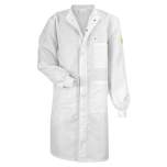 HB protectionbekleidung 06002 46004 000 10-L. ESD work coat CLEANTEX, with knitted cuffs, long sleeves, women, white, L