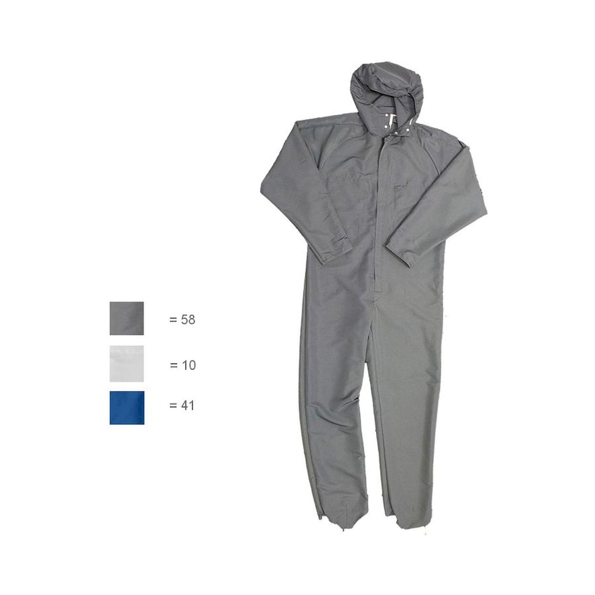 HB Schutzbekleidung 06006 37032 000 10-42/44. Reinraum Overall mit Kopfhaube HABETEX Micronselect, Gr. 42/44, weiß