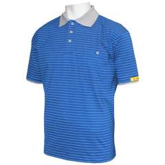 HB protectionbekleidung 08011 86004 000 2031-XS. ESD polo shirt CONDUCTEX men, short-sleeved, blue/grey, chest pocket, XS