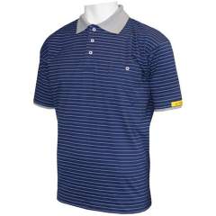 HB protectionbekleidung 08011 86004 000 2042-XS. ESD polo shirt CONDUCTEX men, dark blue/grey breast pocket, XS