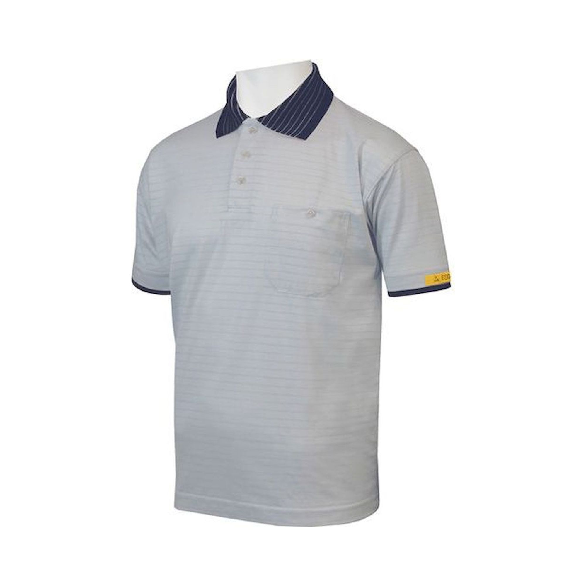 HB Schutzbekleidung 08011 86004 000 2064-XS. ESD-Poloshirt CONDUCTEX Herren, grau/dunkelblau Brusttasche, XS