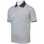 HB protectionbekleidung 08011 86004 000 2064-XS. ESD polo shirt CONDUCTEX men, grey/dark blue breast pocket, XS