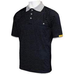 HB protectionbekleidung 08011 86004 000 2186-XS. ESD polo shirt CONDUCTEX men, short-sleeved, black/grey chest pocket, XS