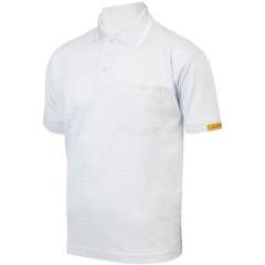 HB protectionbekleidung 08011 86004 002 10-XS. ESD polo shirt CONDUCTEX men, white breast pocket, XS