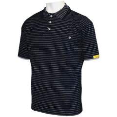 HB protectionbekleidung 08011 86004 002 46-XXXL. ESD polo shirt CONDUCTEX men, black chest pocket, 3XL