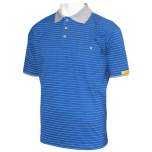 HB protectionbekleidung 08011 86013 000 2031-XXS. ESD polo shirt CONDUCTEX women, short-sleeved, blue/grey, chest pocket, XXS