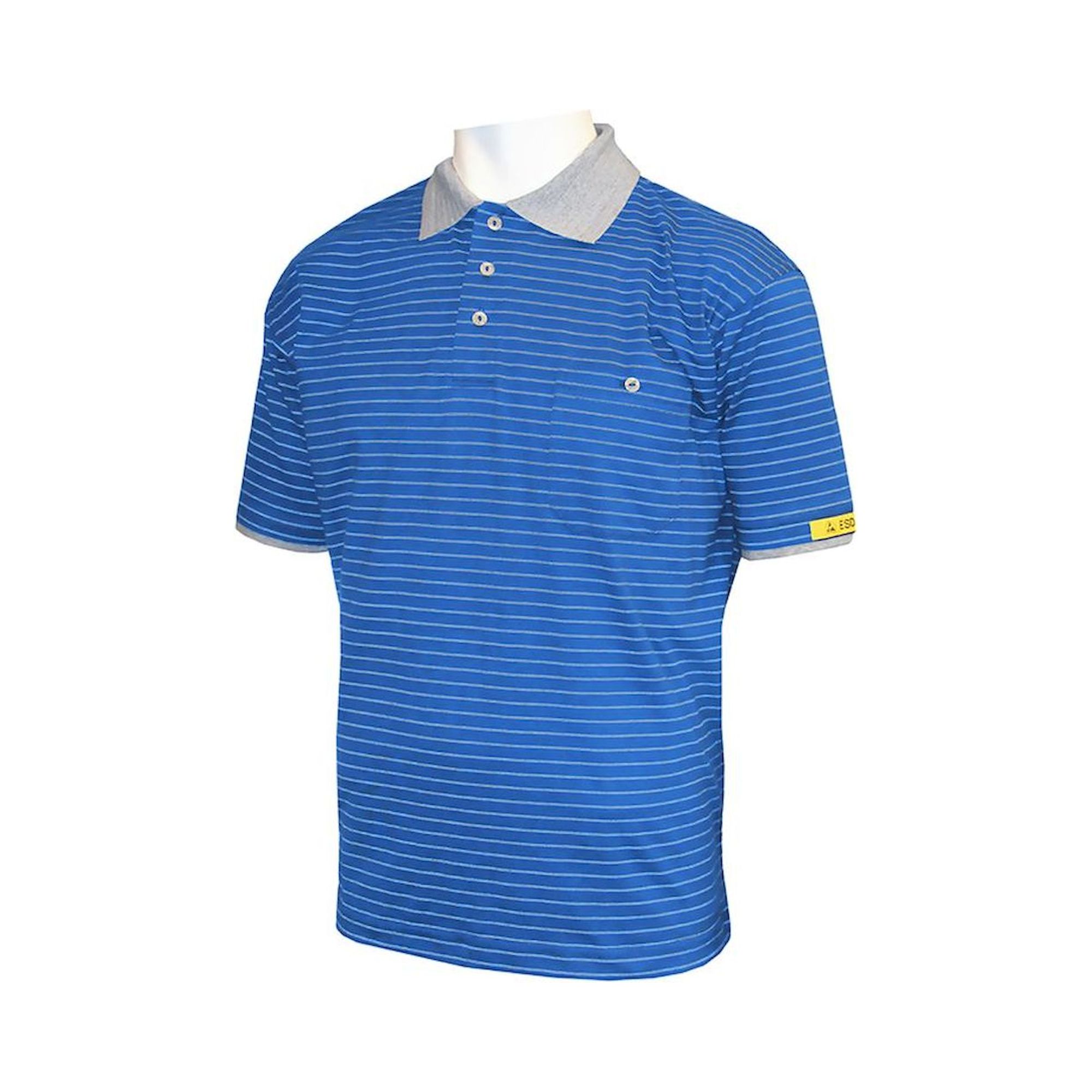 HB Schutzbekleidung 08012 86004 000 2064-XL. ESD Herrenpoloshirt Kurzarm CONDUCTEX Pro Knit, Gr. XL, silbergrau/navy