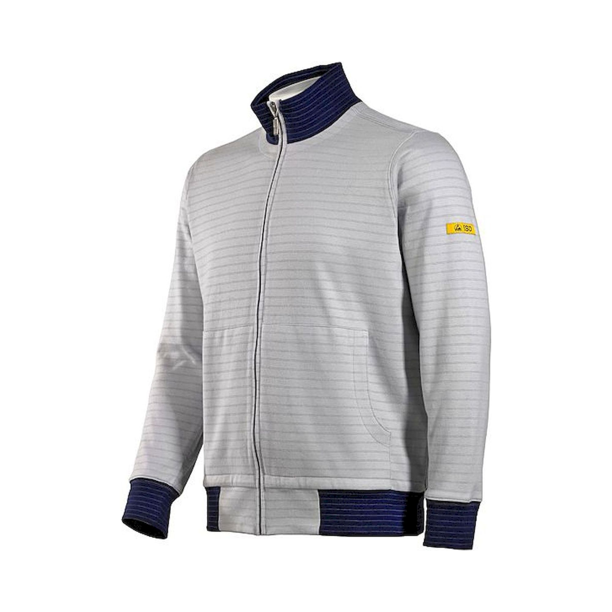 HB Schutzbekleidung 08014 86012 000 2064-XS. ESD Sweatjacke mit Zip, grau/dunkelblau 300 g/m², XS