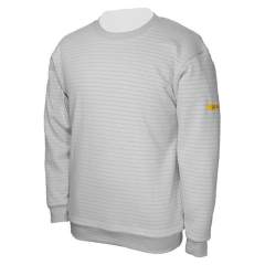 HB protectionbekleidung 08014 86019 000 50-S. ESD sweatshirt ro with neck, grey 300 g/m2, S