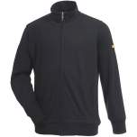 HB protectionbekleidung 08016 86012 005 46-XXL. ESD sweat jacket with zip, black 305 g/m2, XXL