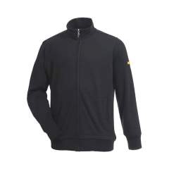 HB Schutzbekleidung 08016 86012 005 46-XXL. ESD Sweatjacke mit Zip, Schwarz 305 g/m², XXL