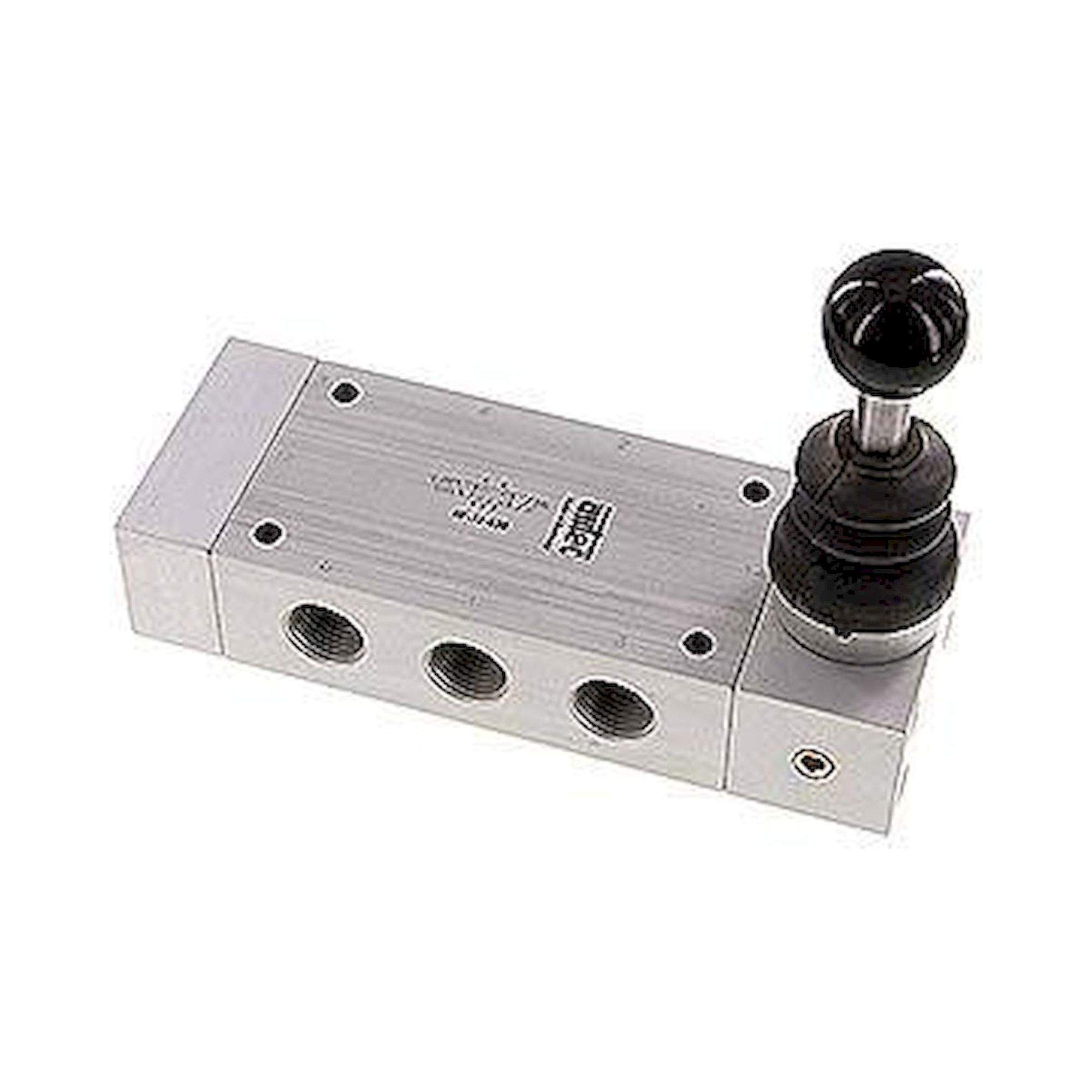 Airtec HF 12 530. 5/3-Wege Handhebelventil, Mittelstellung geschlossen, Federrückstellung, G 1/2"