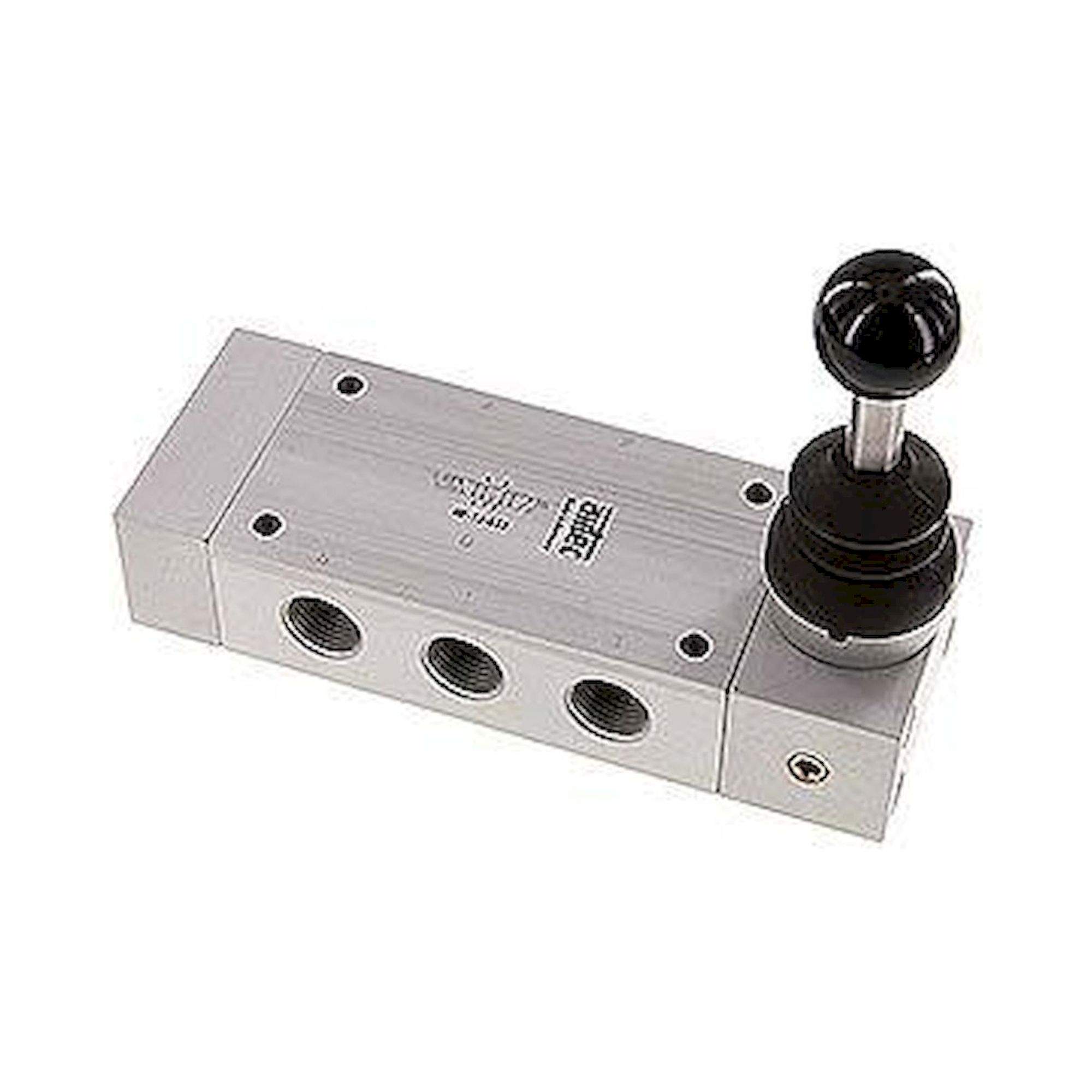 Airtec HF 12 533. 5/3-Wege Handhebelventil, Mittelstellung entlüftet, Federrückstellung, G 1/2"