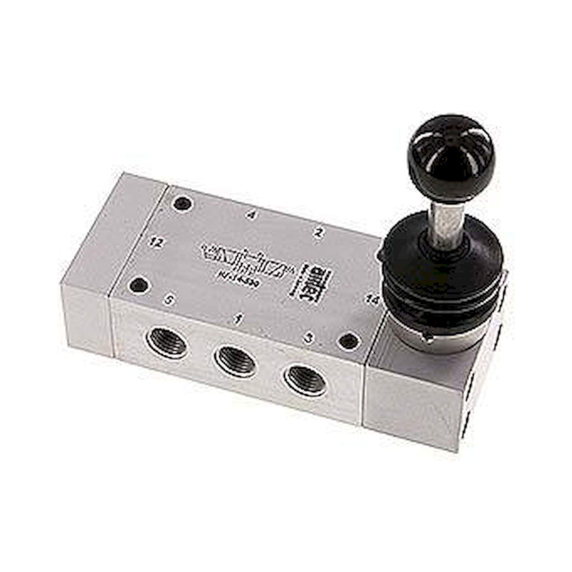 Airtec HF 14 530. 5/3-Wege Handhebelventil, Mittelstellung geschlossen, Federrückstellung, G 1/4"