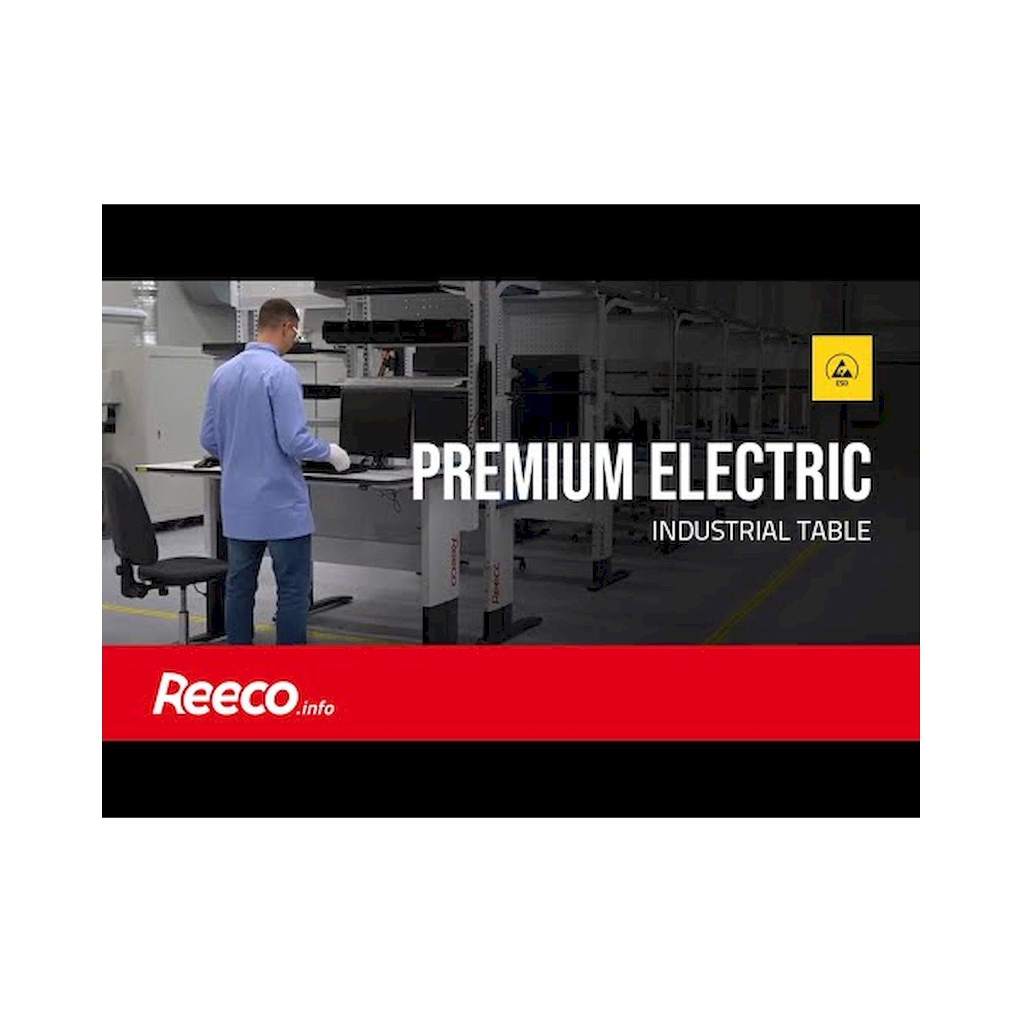 Châssis d'établi ESD Premium, réglable en hauteur électriquement, 1530 x 750 mm - Reeco RF-001-15375-9003-M