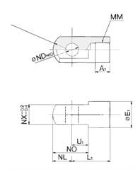 SMC I-MU02. Single Knuckle Joint - I