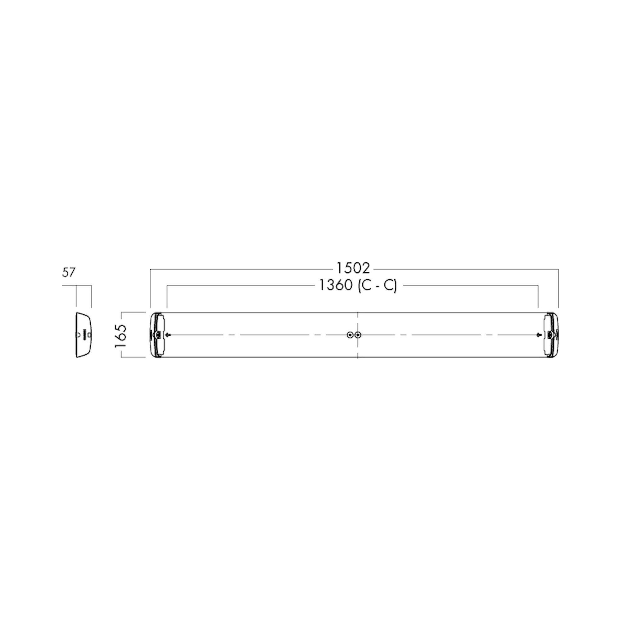 Glamox i60-1500 luminaire LED, 6655 lm, 4000 K