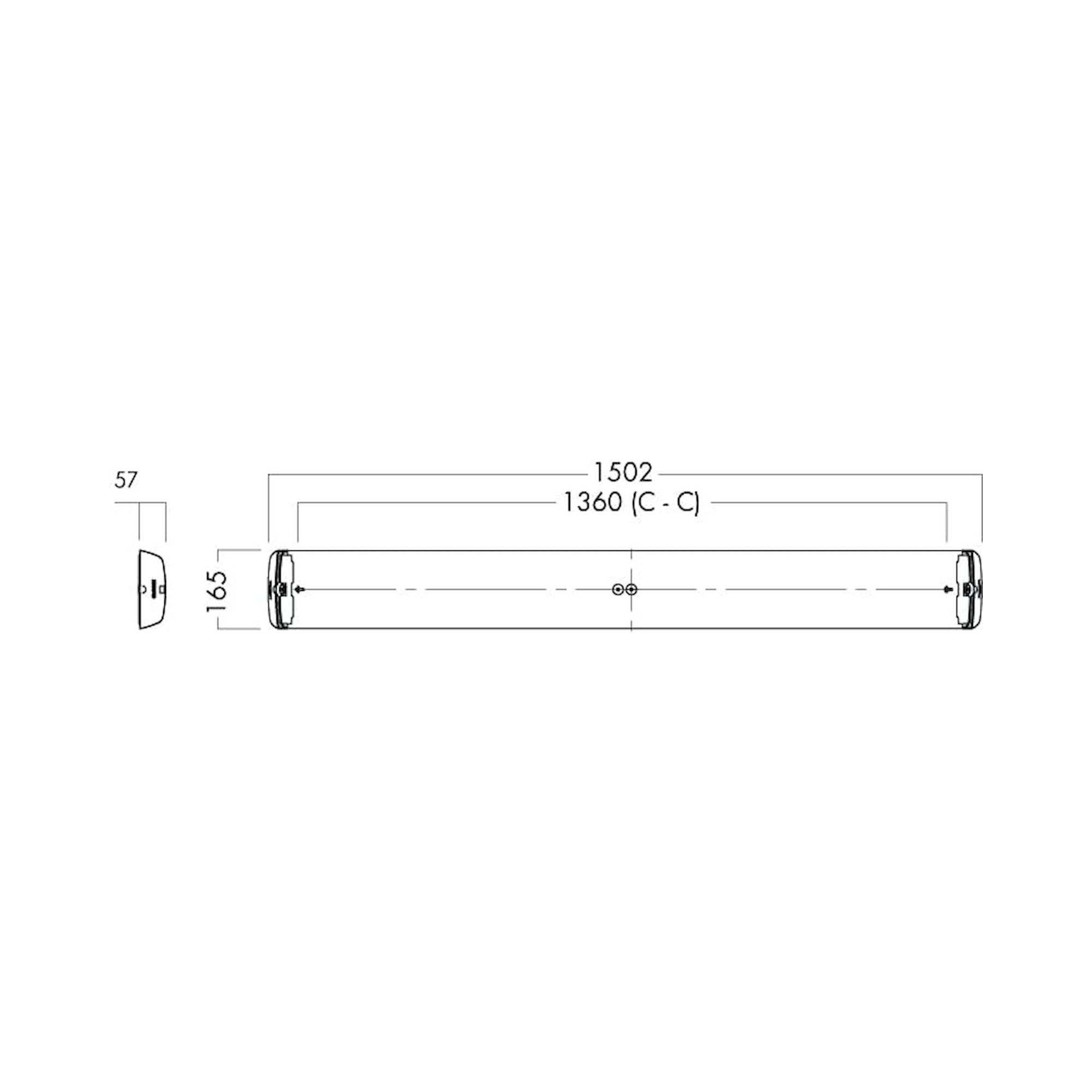 Glamox i60-1500 luminaire LED, 5115 lm, 4000 K, à gradation DALI