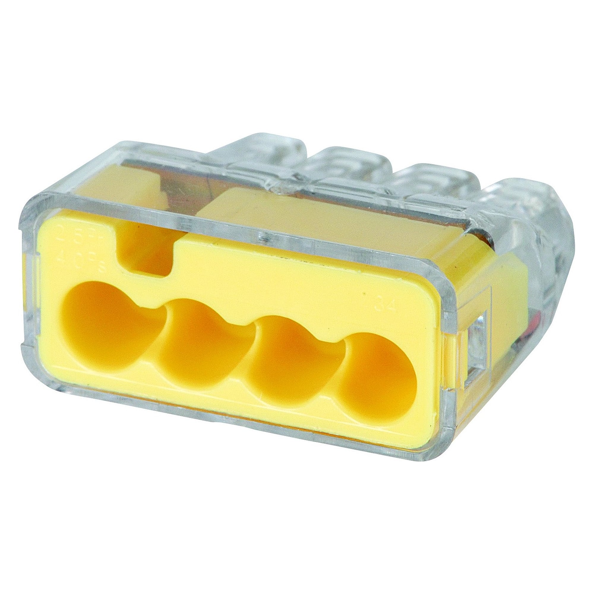 Steckklemme Push-In, 4 Leiter, 0,75-4 mm², 32 A, Gelb, Packung 100 Stück - IDEAL 30-1034