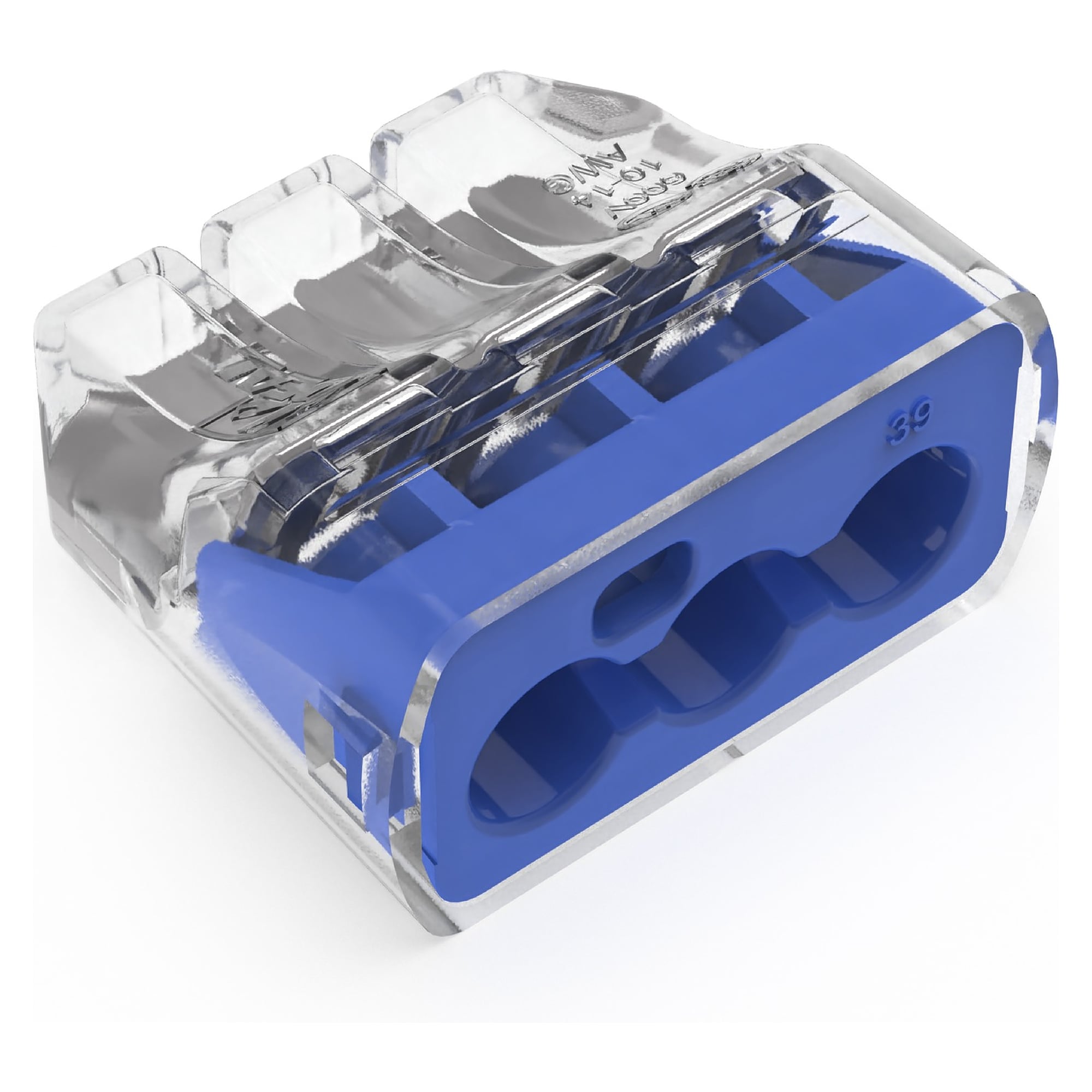 Steckklemme Push-In, 3 Leiter, 2,5-6 mm², 41 A, Blau, Packung 30 Stück - IDEAL 30-1039EU