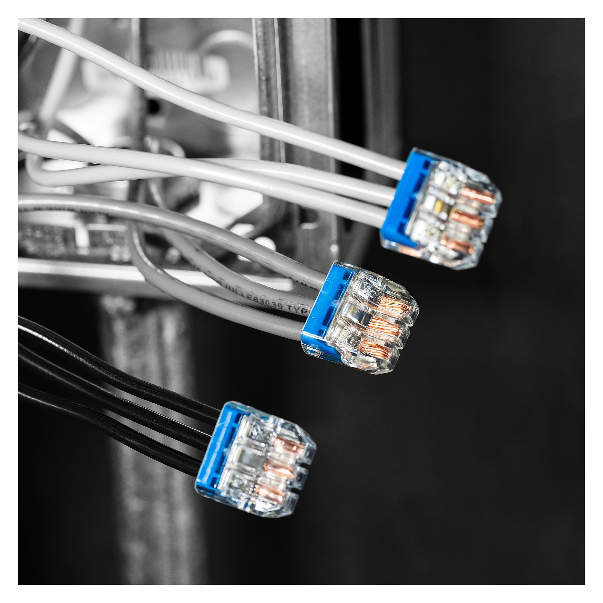 Borne à insertion Push-In, 3 ports, 2,5-6 mm², 41 A, bleu, sachet de 30