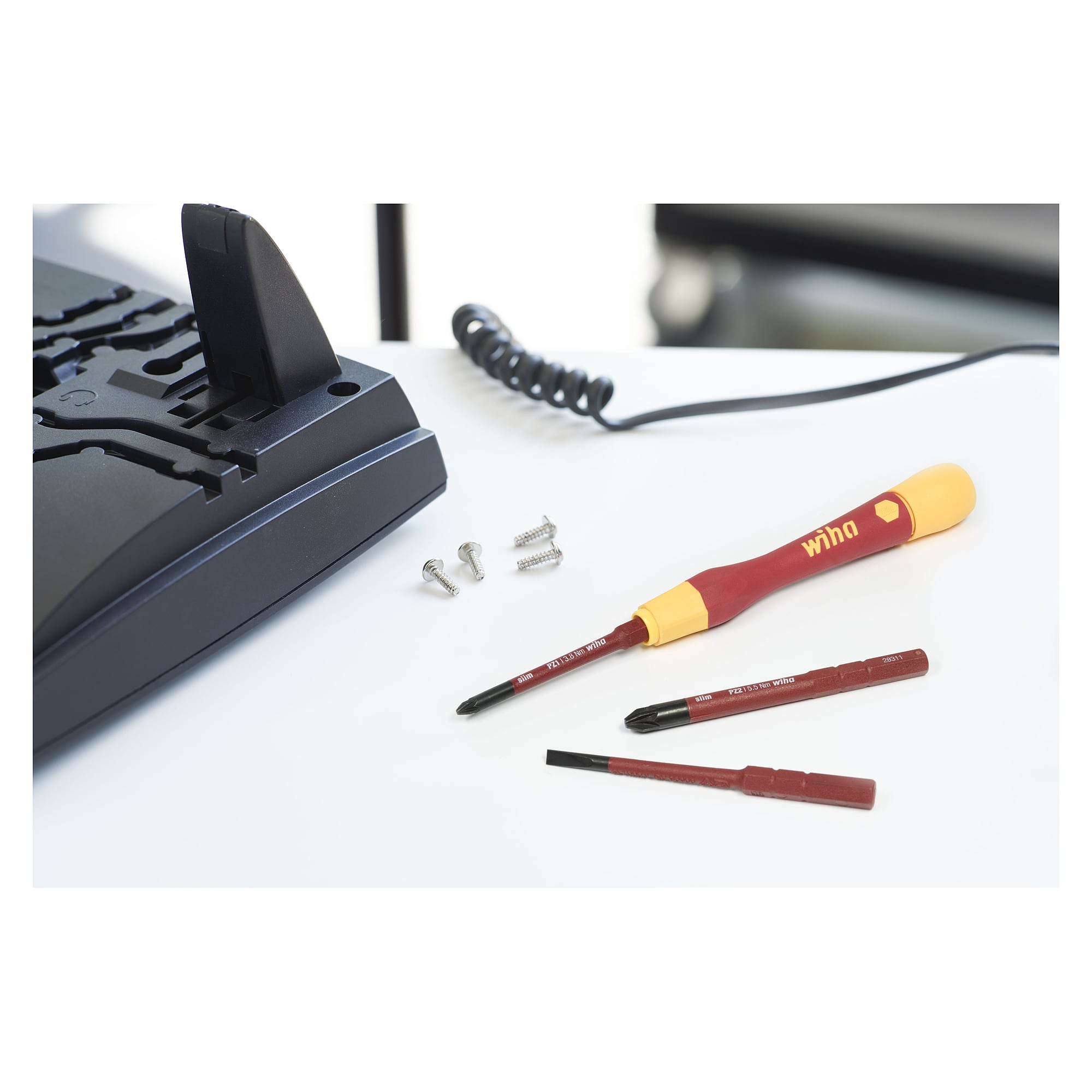 Feinschraubendreher-Set PicoFinish slimVario electric Schlitz, Phillips, Pozidriv 4-tlg. - Wiha 43167