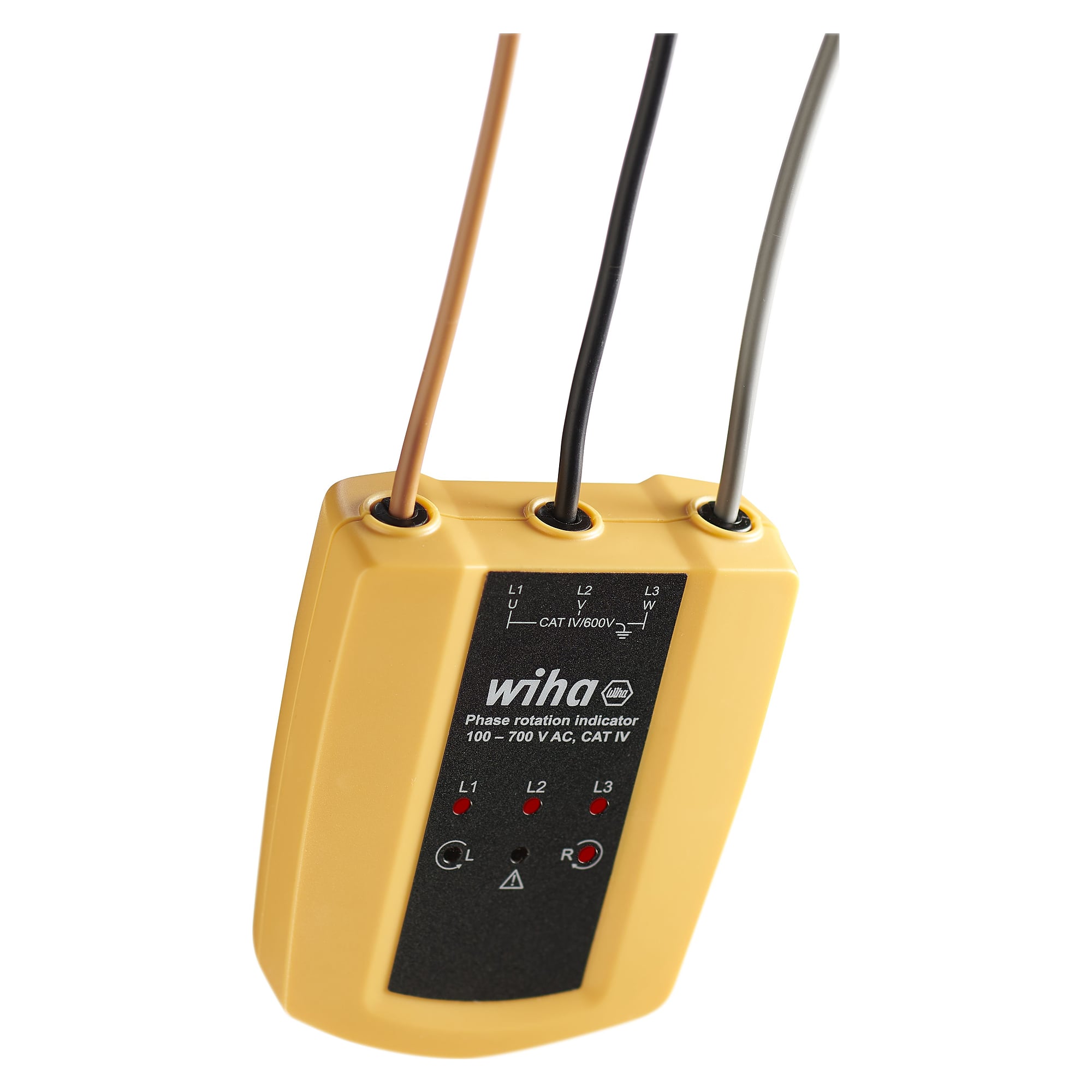 Drehfeldrichtungsanzeiger 100-700 V AC, CAT IV, Phasenanzeige, ohne Batterie - Wiha 45221