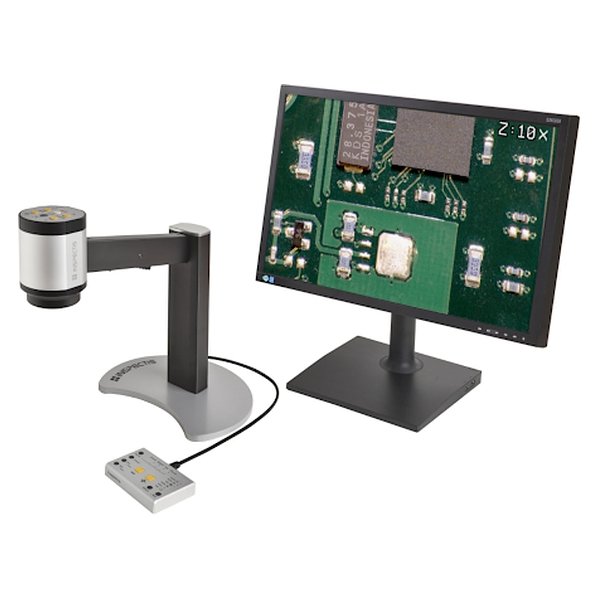 C12 HD digital inspection microscope, 12:1 zoom, HDMI, ESD-protected, with SD card capture - Inspectis HD-010-C-E