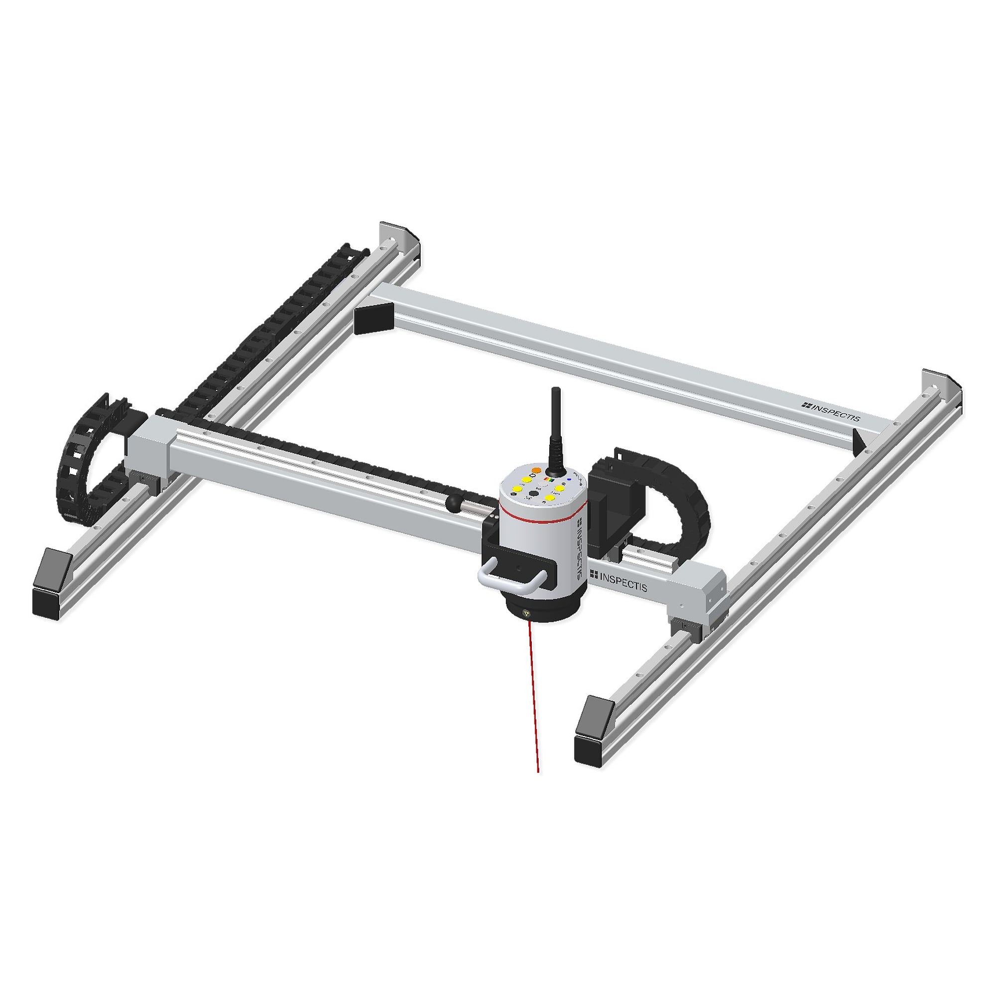 Platine de translation XY compacte en ligne pour statifs à rail, course X/Y 100-750 mm - Inspectis HD-370
