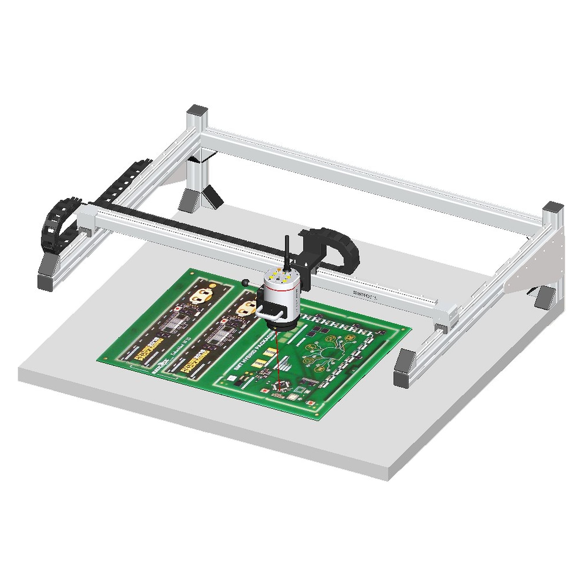 Platine de translation XY compacte de table pour statifs à rail, course X/Y 100-750 mm - Inspectis HD-380