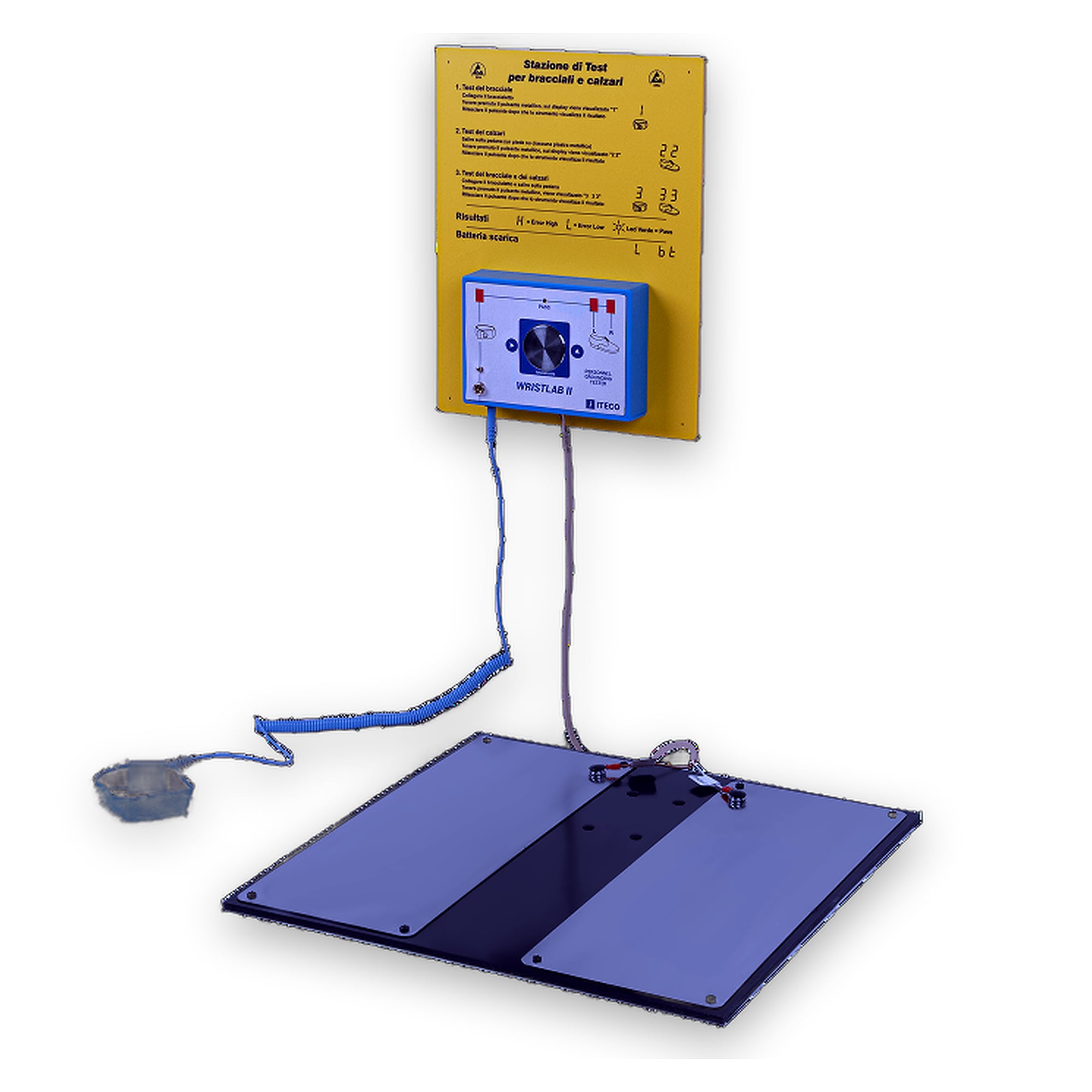 ESD Personnel Test Station Wristlab II wall mounted complete with footplate - Iteco 9264950